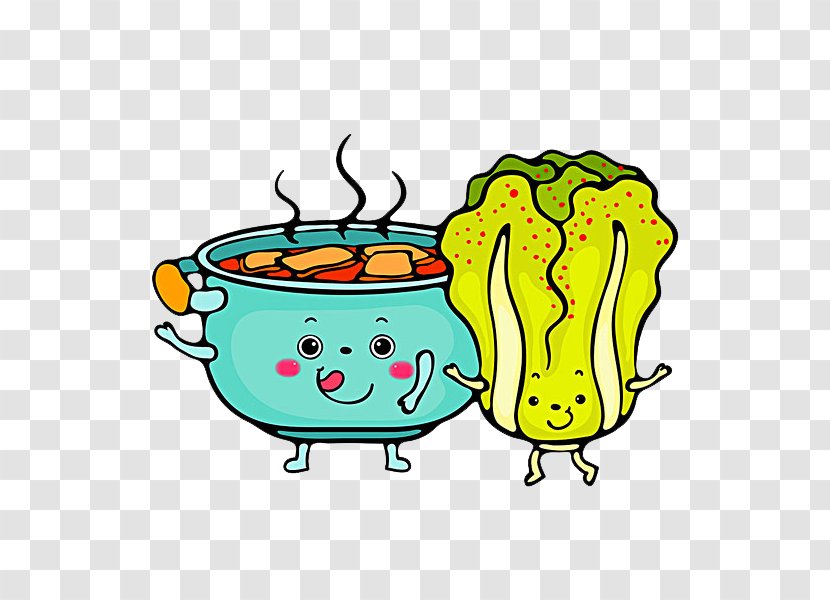 Hot Pot Kimchi-jjigae Chinese Cabbage Illustration - Organism - A Transparent PNG
