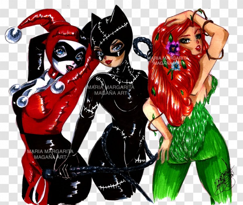 Poison Ivy Bane Gotham City Sirens Drawing - Cartoon - Gotham-city Transparent PNG