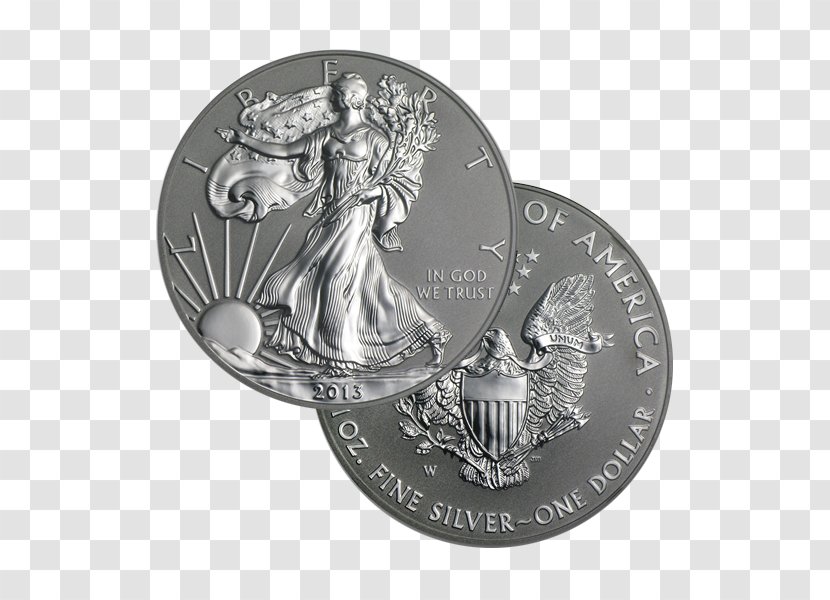 Coin American Silver Eagle APMEX - Obverse And Reverse Transparent PNG