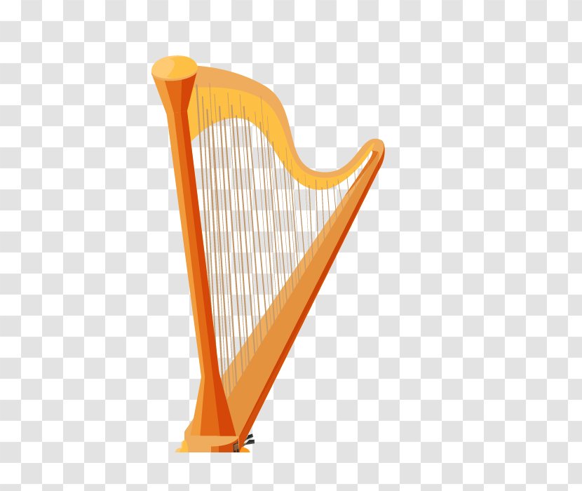 Harp Konghou String Instrument Musical - Flower - Vector Cartoon Transparent PNG
