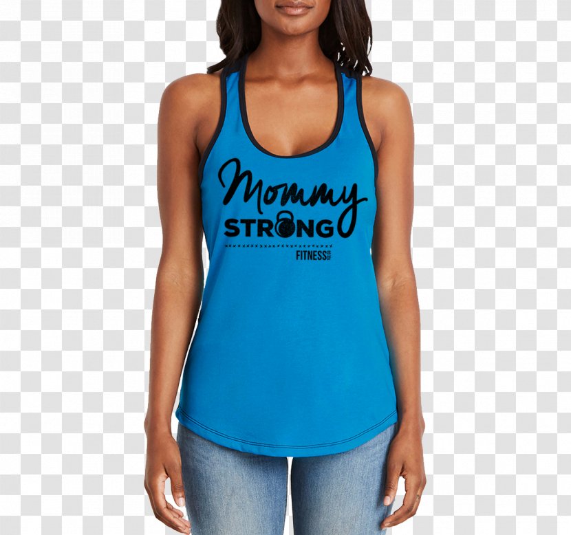 T-shirt Clothing Sleeveless Shirt Top - Aqua - Super Mom Transparent PNG