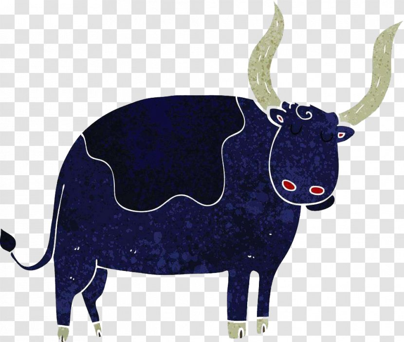 Cattle Ox Cartoon Illustration - Bull - Blue Cow Transparent PNG