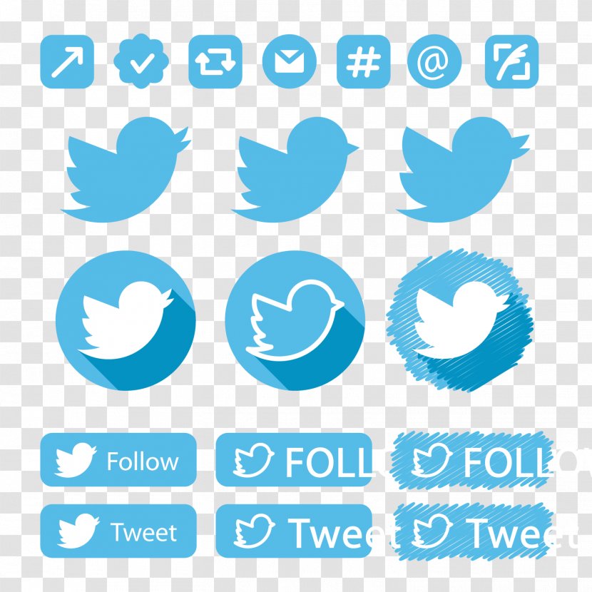 Social Media Twitter Icon - Symbol - Blue Vector Material Transparent PNG