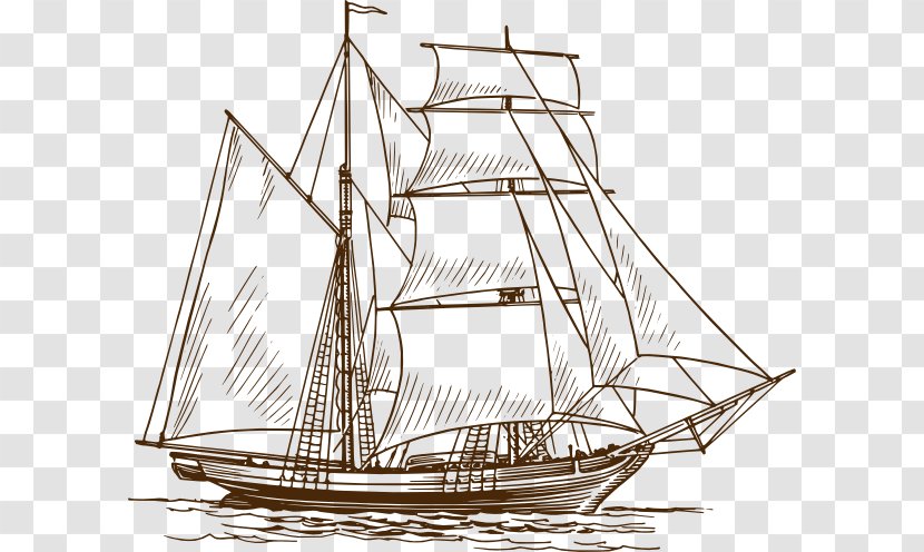 Drawing Boat Sailing Ship Clip Art - Flagship - Adventure Cliparts Transparent PNG