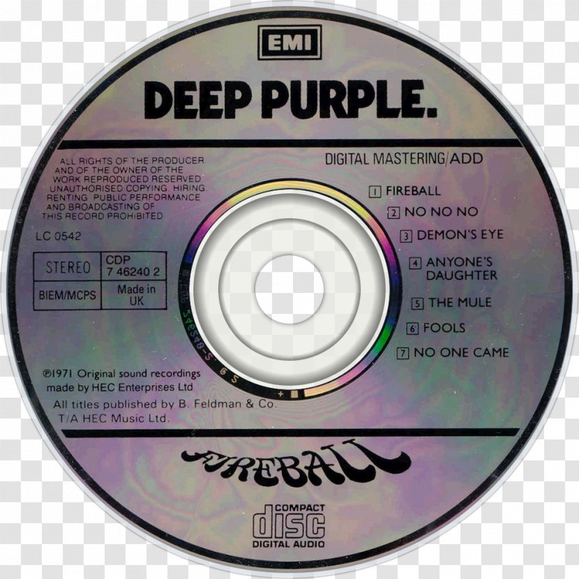 Compact Disc Fireball Deep Purple Gillan No - Flower Transparent PNG