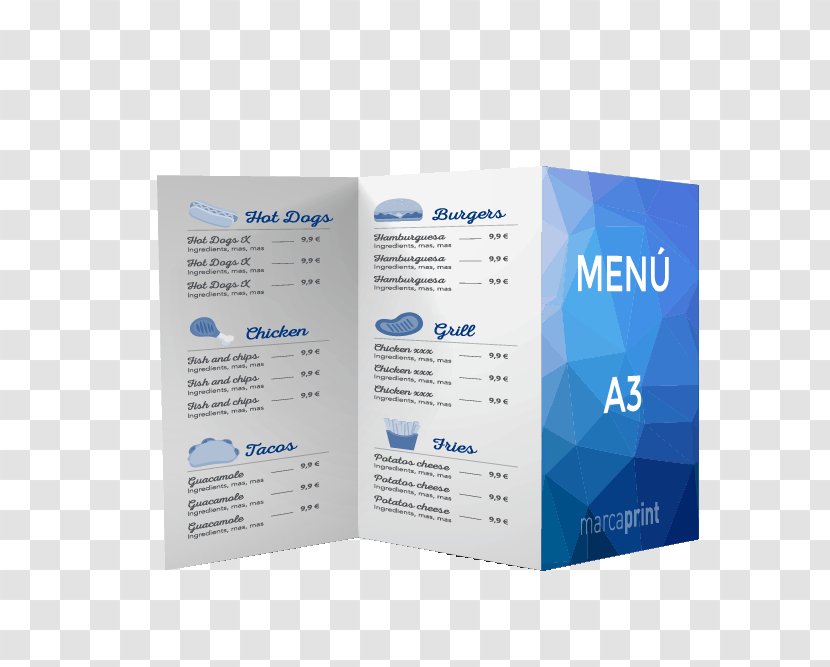 Tríptic Advertising Text Printing Brochure - Idea - Menu Para Restaurante Transparent PNG