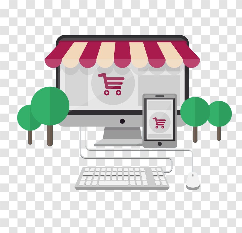E-commerce Online Shopping Business - Computer Design House Material Picture Transparent PNG