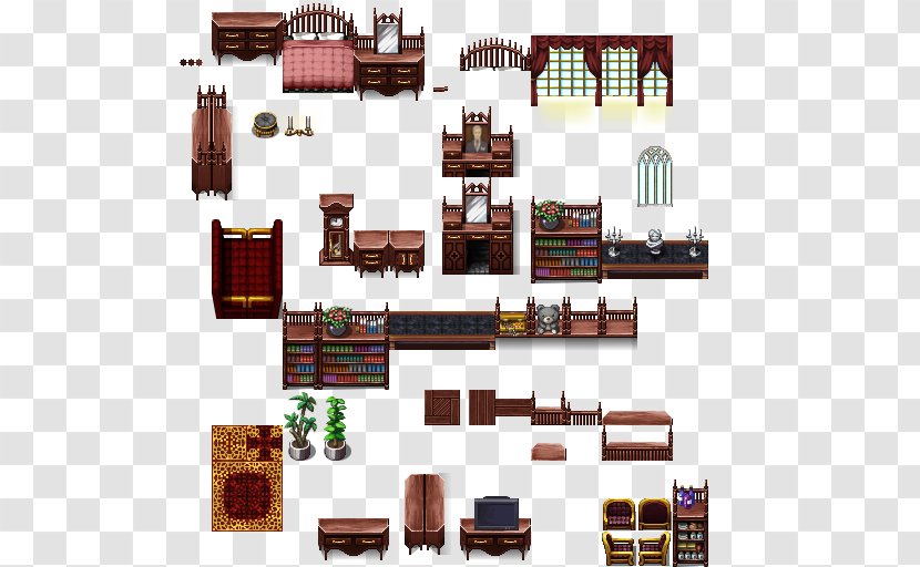 RPG Maker VX Tile-based Video Game Pixel Art Furniture - Television - Fantasy City Transparent PNG