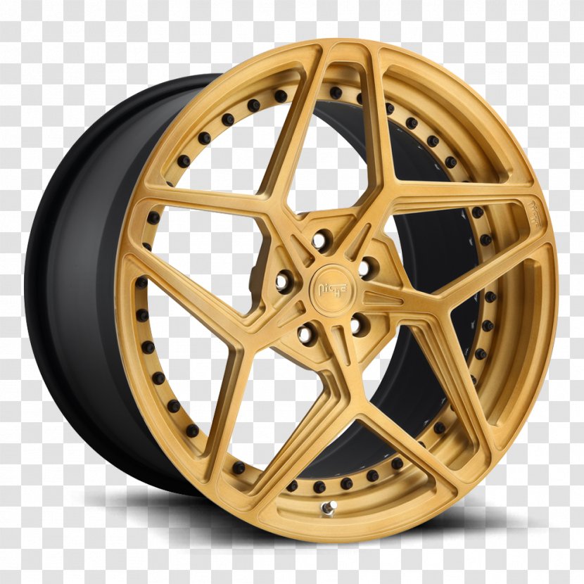 Alloy Wheel Rim Gold - Machining - Brushed Transparent PNG