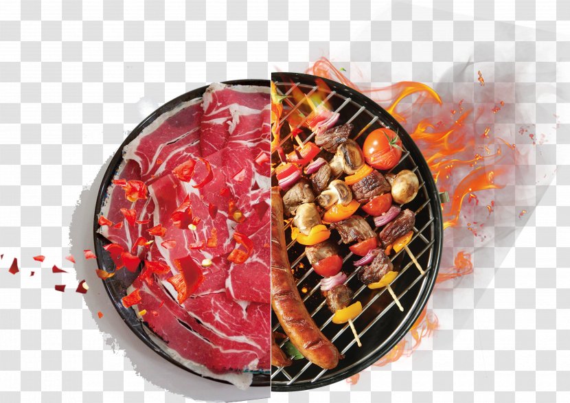 Sausage Barbecue Korean Cuisine Grilling - Skewer - Fiery Charcoal Transparent PNG