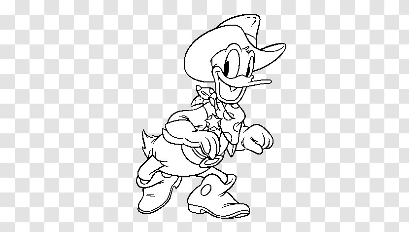 Donald Duck Mickey Mouse Minnie Black And White Drawing - Silhouette Transparent PNG