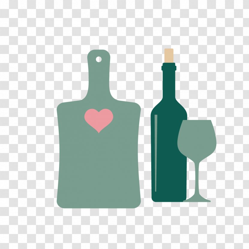 Red Wine Bottle - Logo - Vector Green Goblet Transparent PNG