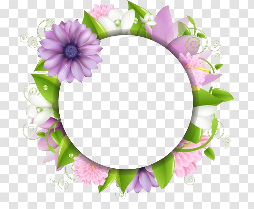 Border Flowers Clip Art - Purple - Wreath Transparent PNG