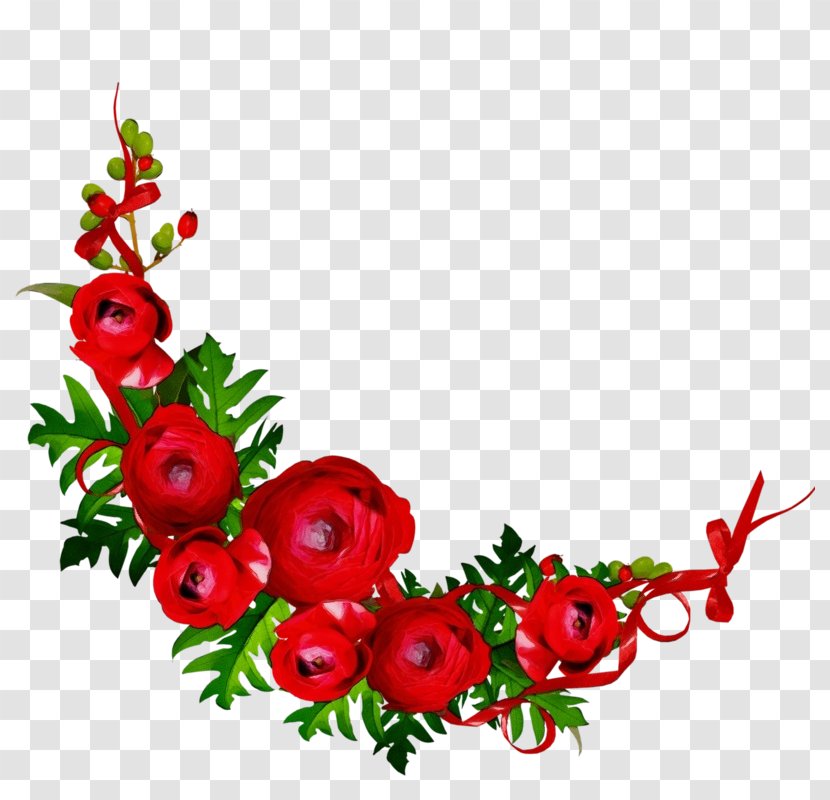 Christmas Decoration - Watercolor - Cut Flowers Flowering Plant Transparent PNG