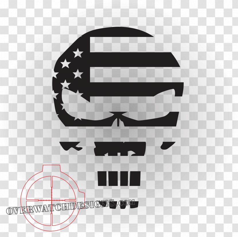 Punisher Flag Of The United States Decal Sticker - War Zone - Decals Transparent PNG