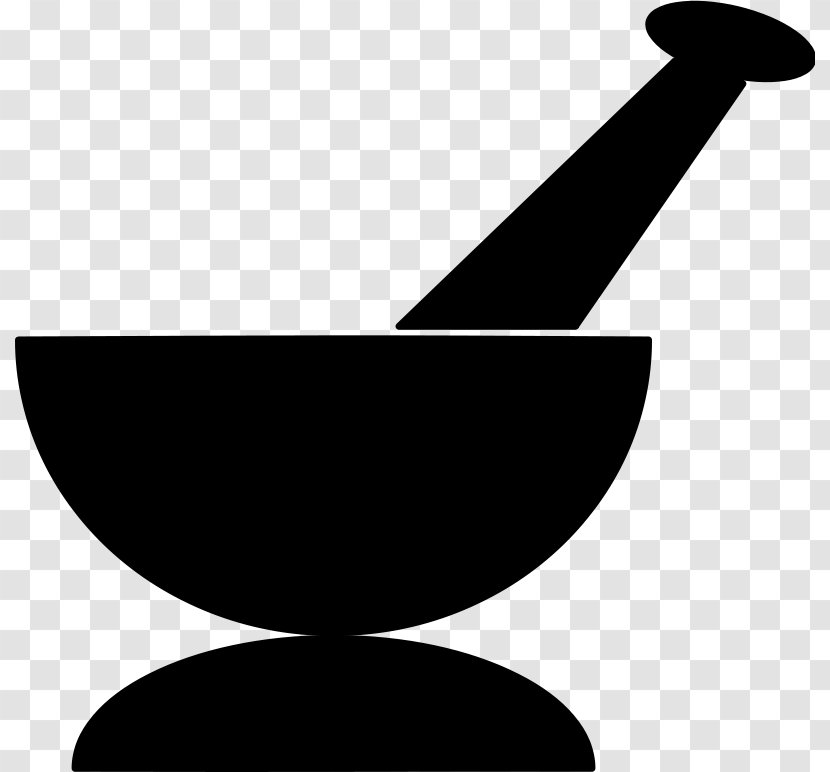 Mortar And Pestle Clip Art - Monochrome Transparent PNG