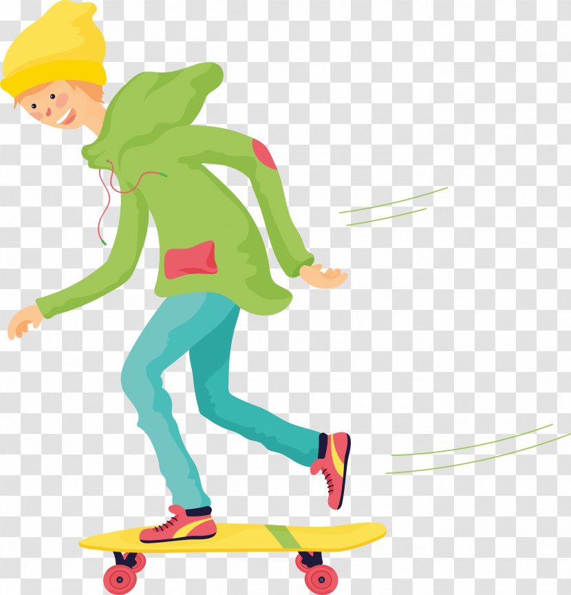Skateboarding Euclidean Vector - Fictional Character - Cartoon Boy Creative Transparent PNG