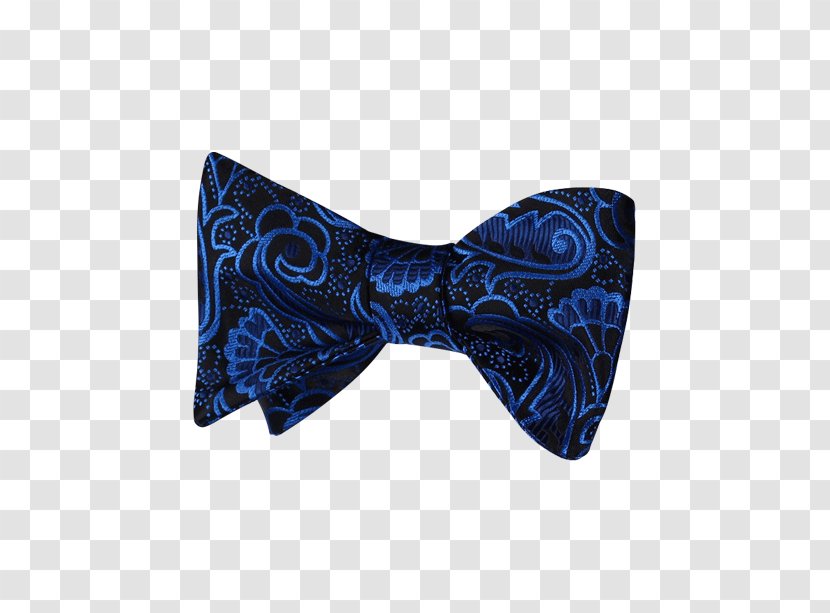 Bow Tie Paisley Necktie Handkerchief Einstecktuch - Blue - Black Transparent PNG