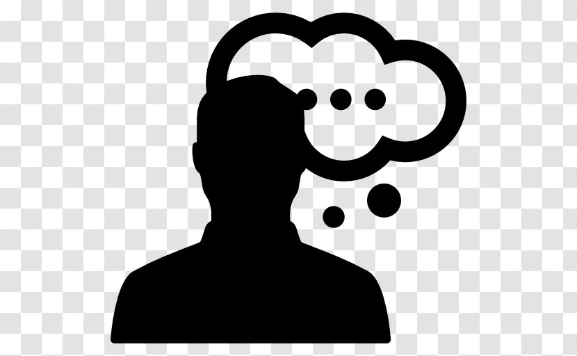 Silhouette - Black And White - Thinking Man Transparent PNG