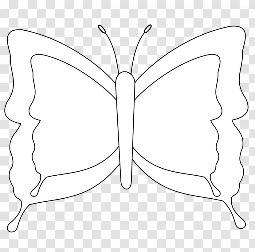 Butterfly Nymphalidae Black And White Line Art Clip - Inkscape - Images Transparent PNG