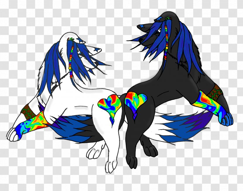 Canidae Horse Dog Clip Art - Fictional Character - Wolf And Moon Transparent PNG