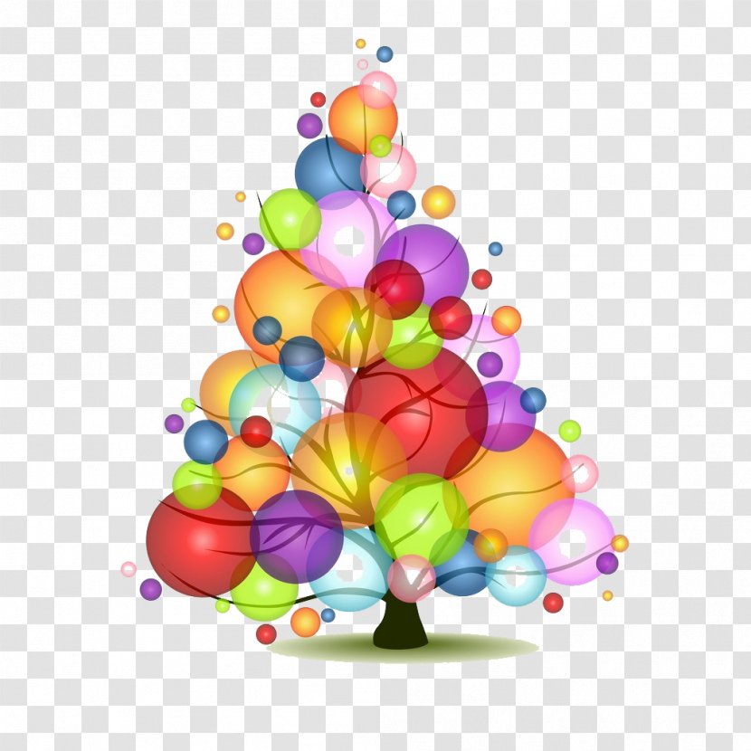 Christmas Tree Bubble Light - Colorful Bubbles Transparent PNG