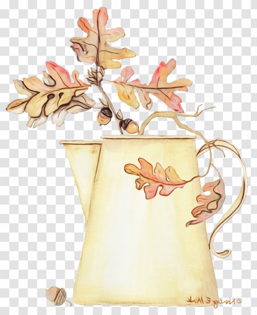 Watercolor Flower Background - Magnolia Twig Transparent PNG