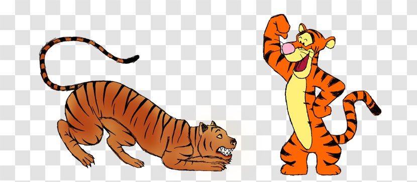 Tiger Cat Wildlife Terrestrial Animal - Cartoon - Winnie The Pooh And Tigger Too Transparent PNG