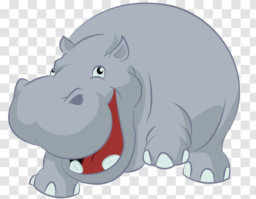 Hippopotamus Cartoon Illustration - Vertebrate - Hippo Transparent PNG