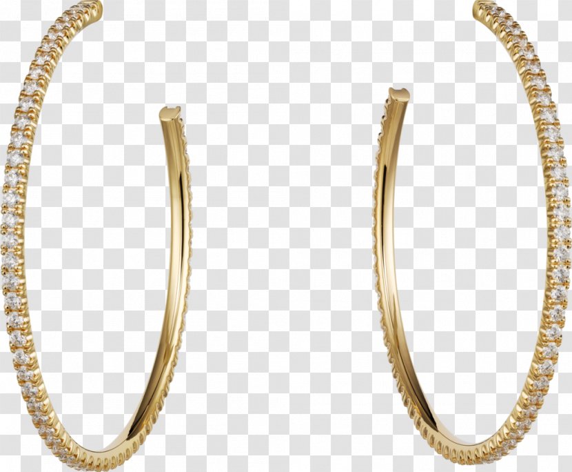 Earring Cartier Colored Gold Jewellery - Metal - Hoop Vector Transparent PNG