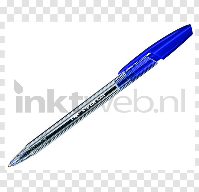 Toner Cartridge Black Ink Ballpoint Pen - Bic Cristal Transparent PNG