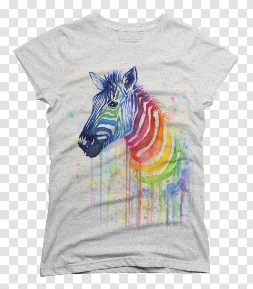 T-shirt Hoodie Zebra Canvas Painting - Tshirt Transparent PNG