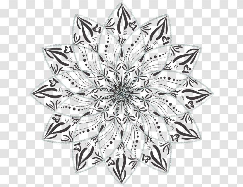 Symmetry Line Pattern Body Jewellery - Mandala White Transparent PNG
