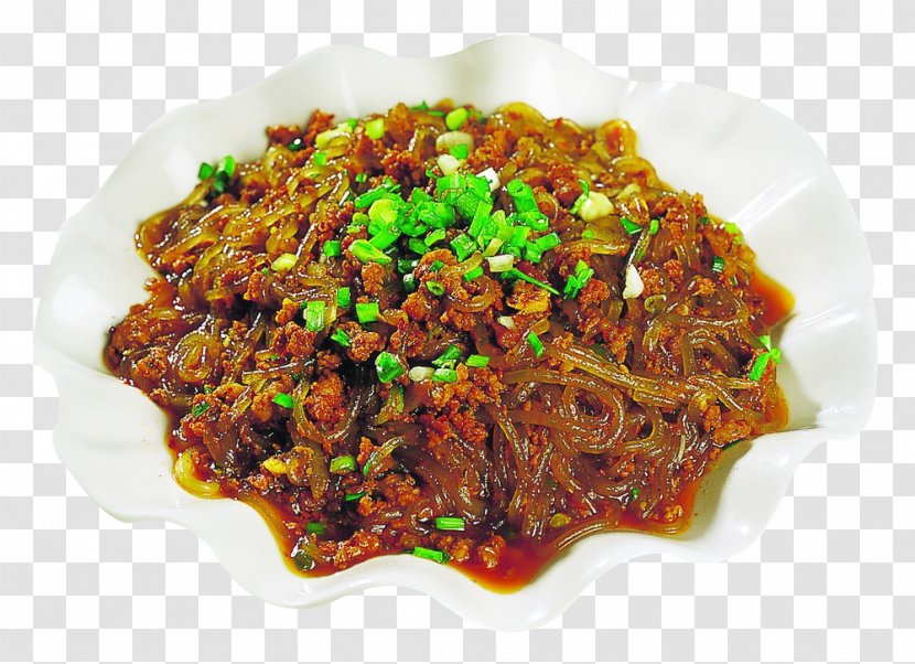 Indian Cuisine Vegetarian Recipe Meat Dish - Cellophane Noodles - Fried Sweet Potato Flour Transparent PNG