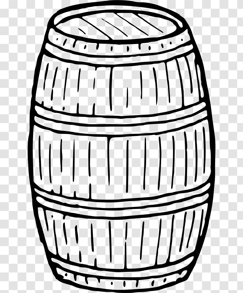 Barrel Coloring Book Black And White Keg Clip Art - Drawing - Wooden Transparent PNG