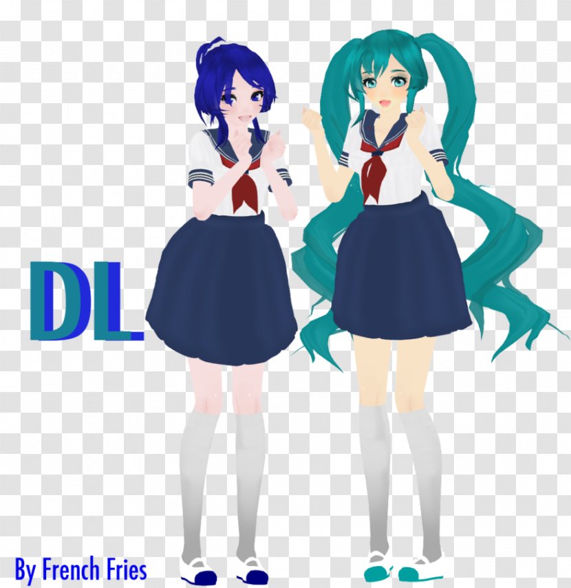 Yandere Simulator Art MikuMikuDance Friendship - Frame - French Fries Cartoon Transparent PNG