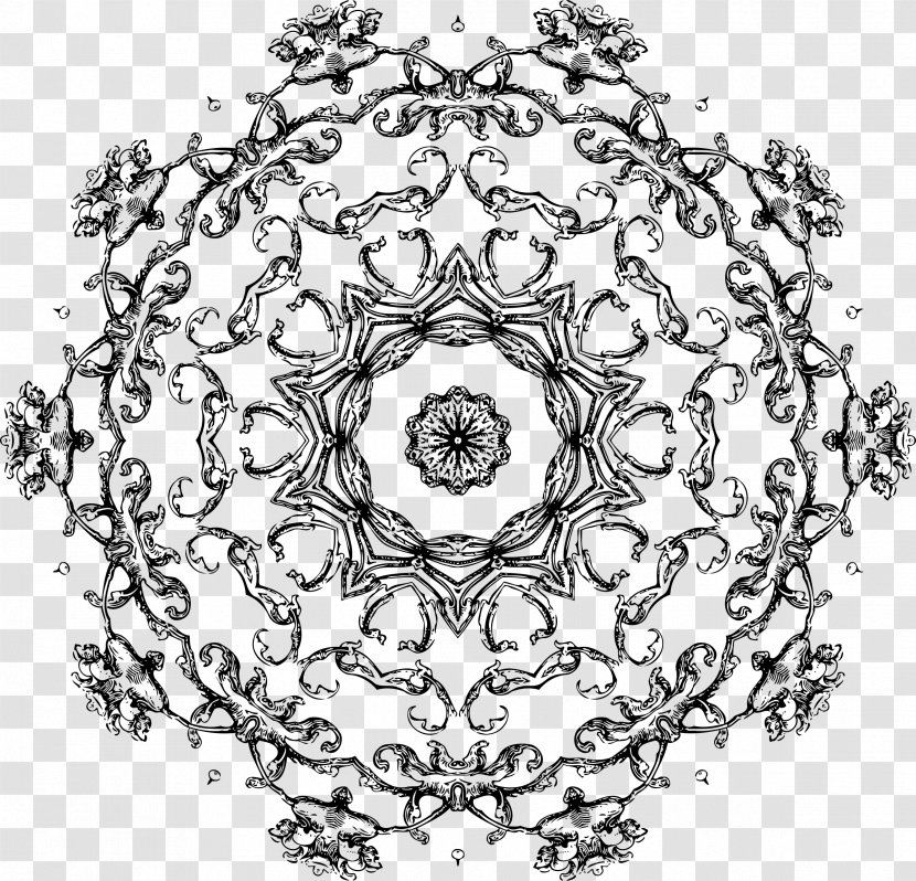 Drawing Mandala Coloring Book Meditation Paint - Doily Transparent PNG