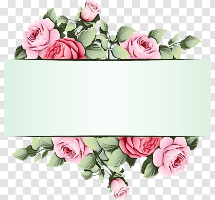 Watercolor Wreath Flower - Bouquet - Rectangle Rose Family Transparent PNG