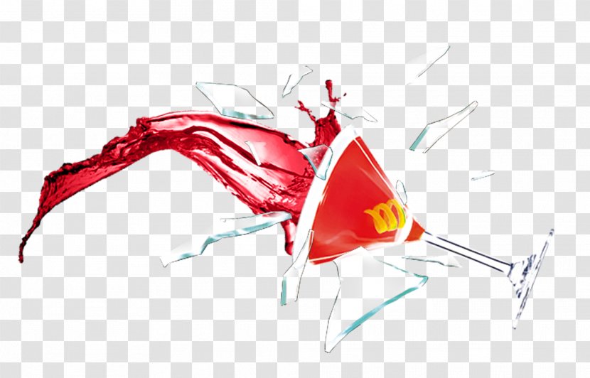 Cocktail Glass - Designer - Red Debris Decoration Pattern Transparent PNG