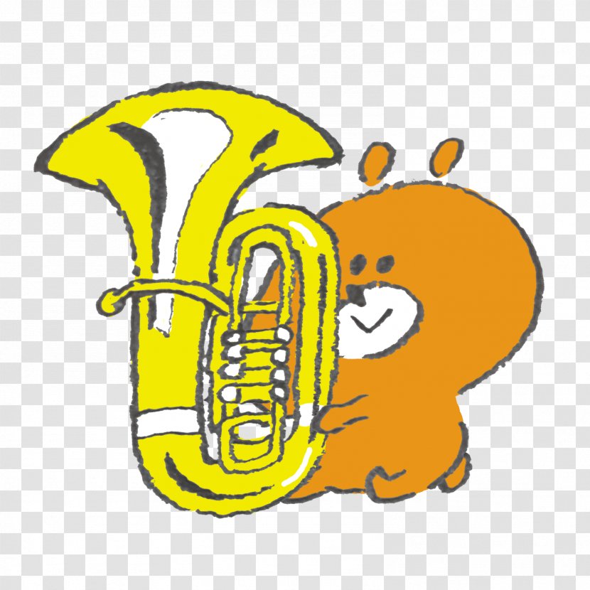Tuba Illustration Mellophone Brass Instruments Clip Art - Player - Bear Transparent PNG