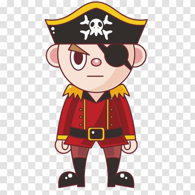 Piracy Illustration - Cartoon - Vector-eyed Pirate Character Transparent PNG