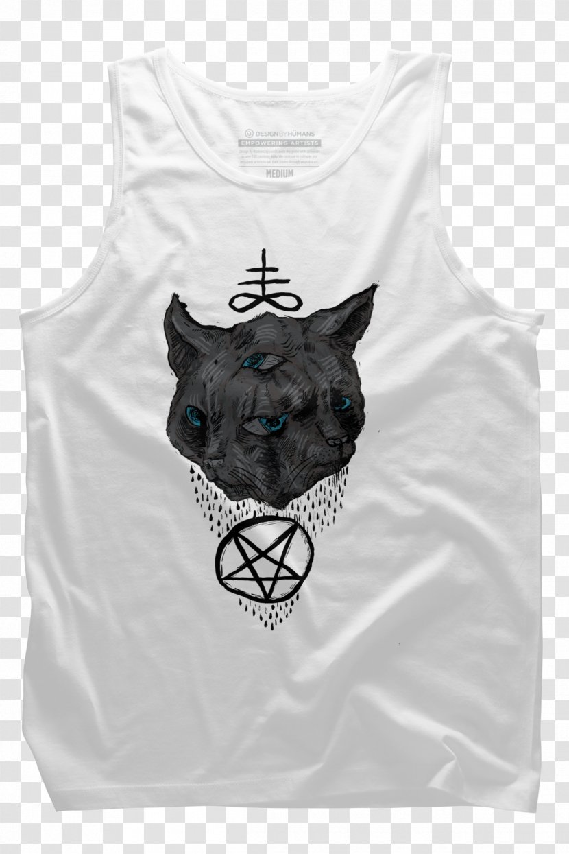 T-shirt Cat Satan Calavera - White Transparent PNG