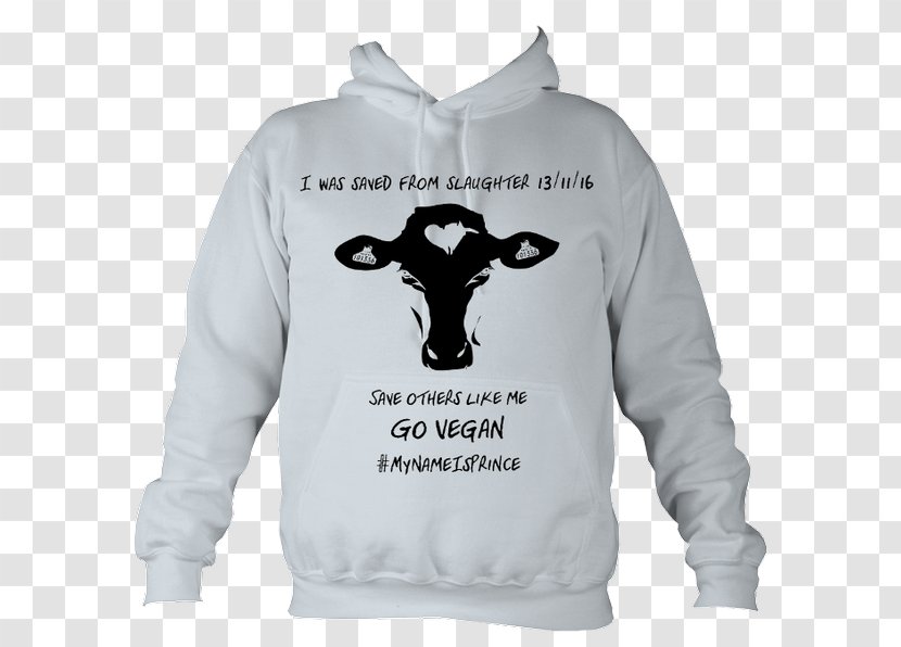 Hoodie T-shirt Clothing Pocket Sweater - Watercolor - Black And White Cow Print Sweatshirt Transparent PNG