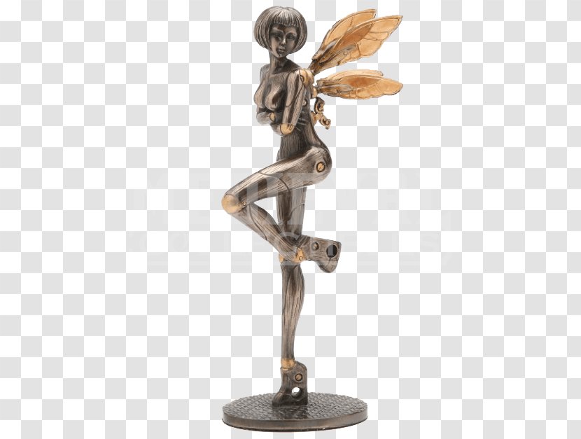 Bronze Sculpture Statue Steampunk Fairy Figurine - Zen Sitting Transparent PNG