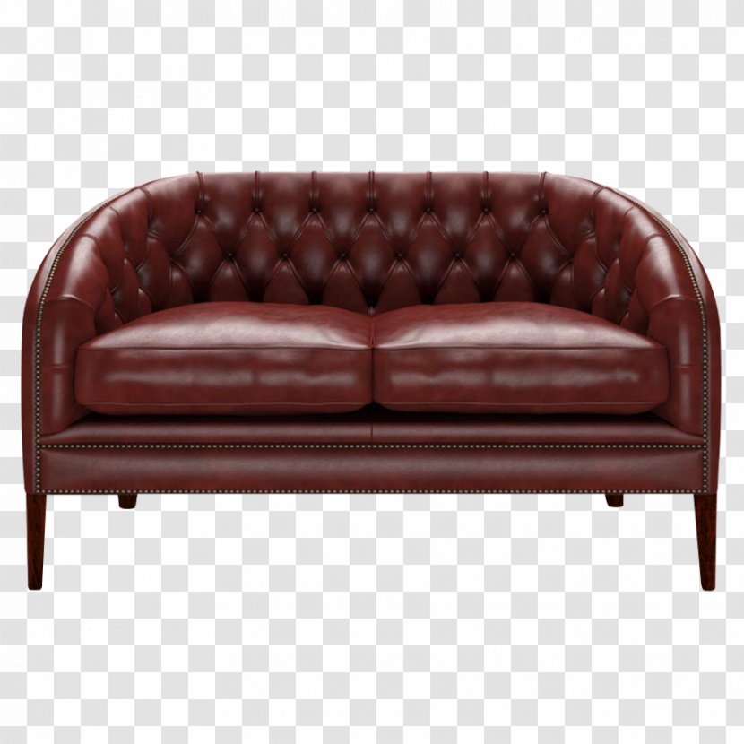 Loveseat Couch Leather Furniture Chesterfield - Chair Transparent PNG