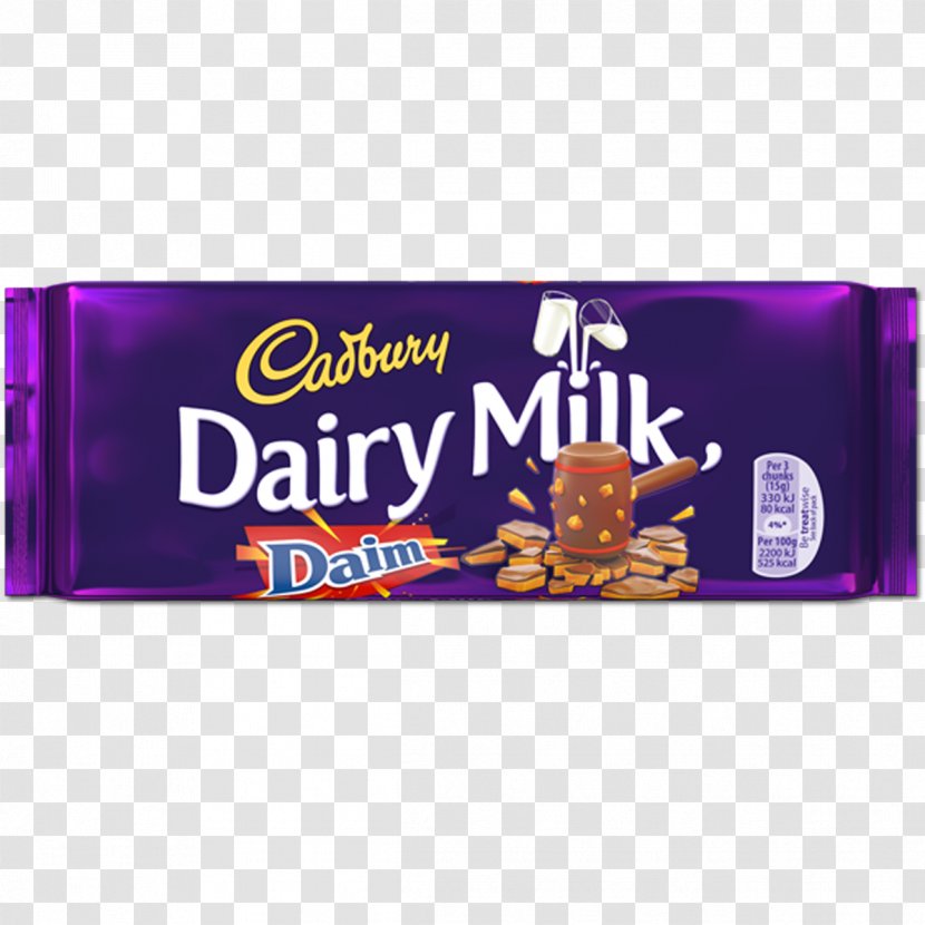 Chocolate Bar Cadbury Dairy Milk Daim - Almond Transparent PNG