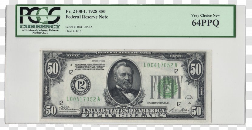 United States Dollar Banknote Federal Reserve Note Currency - Gold Certificate Transparent PNG