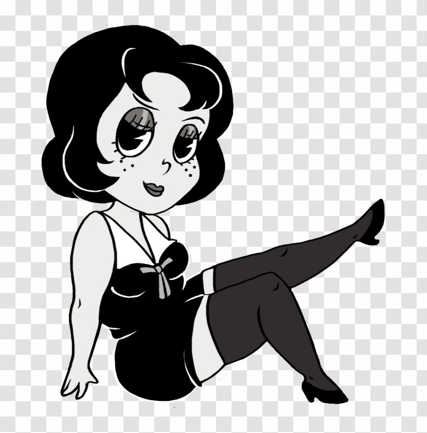 Betty Boop Toot Braunstein Black And White Parody Character - Silhouette - Watercolor Transparent PNG