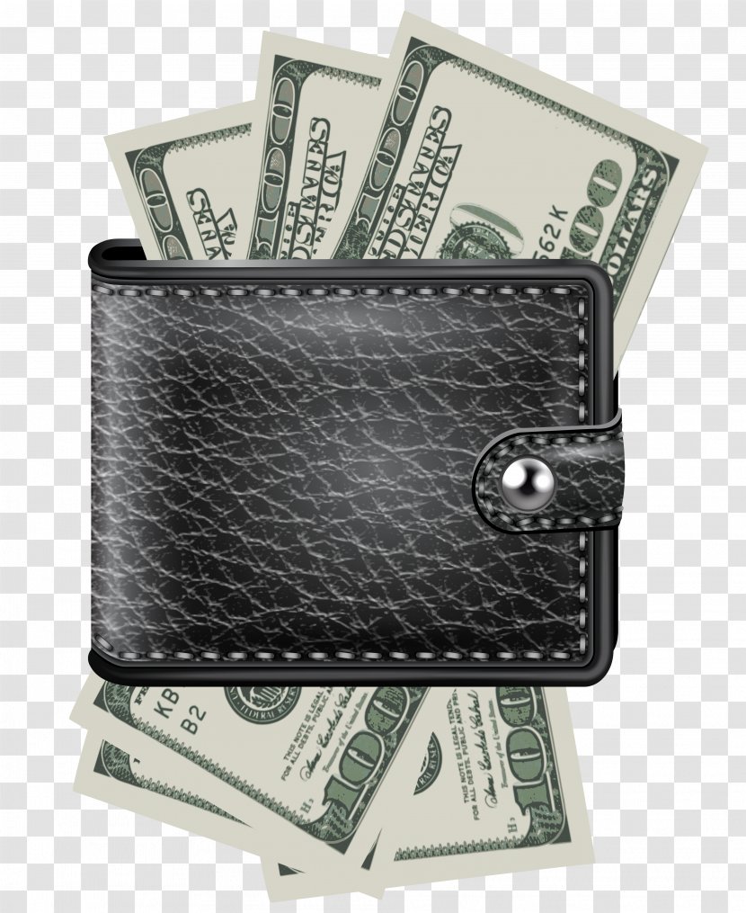 Wallet Money Clip Art - Product Design - With Bills Clipart Transparent PNG