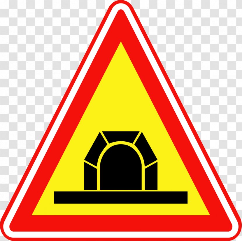 Rail Transport Traffic Sign Warning Road Safety - Intersection - Tunnel Transparent PNG
